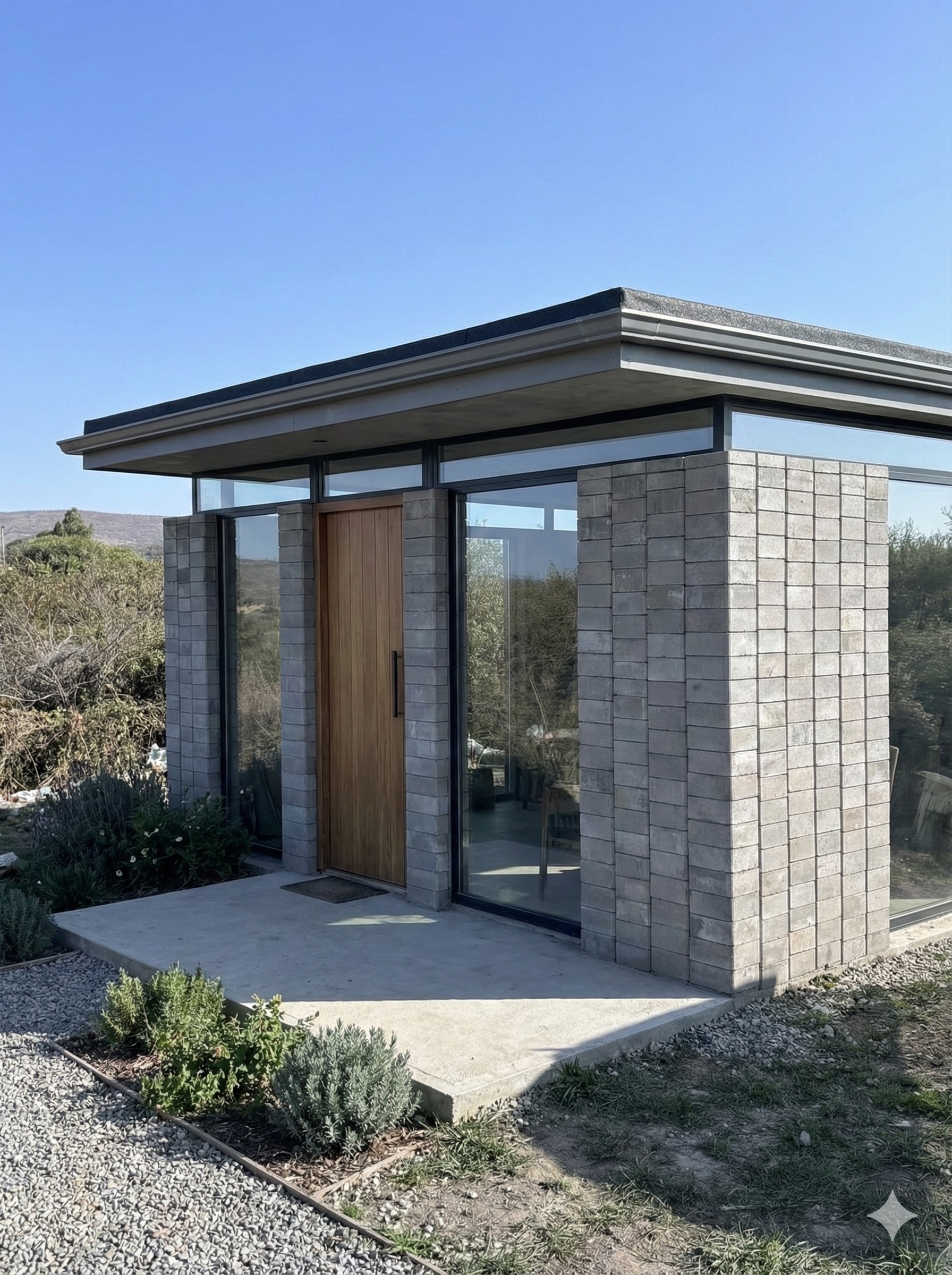 Modern house built entirely with BBlock interlocking concrete bricks